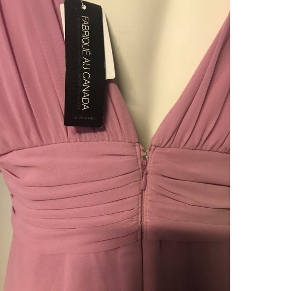 NWT Le Chateau Lilac Purple Lavender Chiffon Wedding Gown Maxi dress - Picture 5 of 5